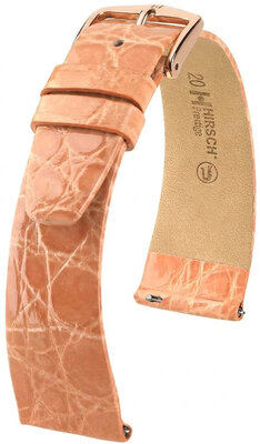 Lederband Hirsch Prestige 02308122-7, orange, Krokodilhaut, Quick Release
