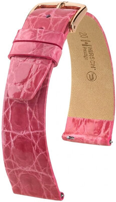 Lederband Hirsch Prestige 02308125-7, Rosa, Krokodilhaut, Quick Release