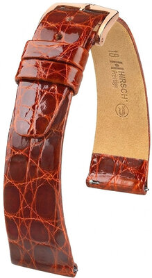 Lederband Hirsch Prestige 02308170-7, Braun, Krokodilhaut, Quick Release