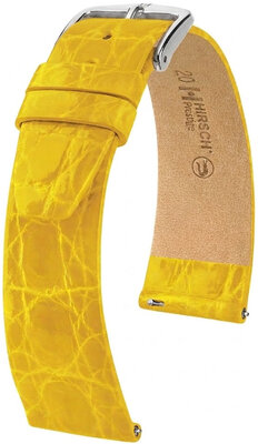 Lederband Hirsch Prestige 02308172-2, Gelb, Krokodilhaut, Quick Release