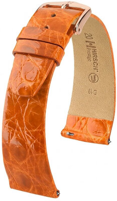 Lederband Hirsch Prestige 02308176-7, orange, Krokodilhaut, Quick Release