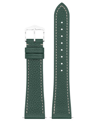 Leder-Uhrenarmband Hirsch Bologna L 01802040-2, grün, Kalbsleder, Länge L, Quick Release