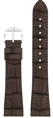 Leder-Uhrenarmband Hirsch London Nubuk L 04277010-2, braun, Alligatorleder, Länge L, Quick Release
