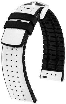 Leder-Uhrenarmband Hirsch Tiger L 0915002000-2, weiß, Kalbsleder, Länge L, Quick Release