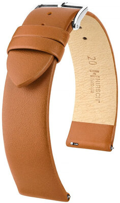 Leder-Uhrenarmband Hirsch Toronto L 03702070-2, braun, Kalbsleder, Länge L