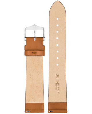 Leder-Uhrenarmband Hirsch Toronto L 03702070-2, braun, Kalbsleder, Länge L
