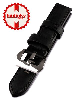 Leder-Uhrenarmband Mavex HYP-05-BLACK, schwarz