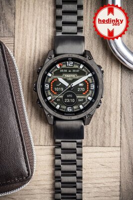 Edelstahlarmband Ricardo 22mm (für Garmin Fenix 8/7/6 (47mm), Epix 2 u.a.), schwarz V1, QuickFit