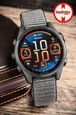 Nylon-Uhrenarmband Ricardo 20mm (für Garmin Fenix 8/7S/6S (43mm) u. a.), grau, durchgezogen