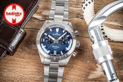 Edox SkyDiver Chronograph Quarz 10116-3-buidn Limited Edition 1000pcs ( + Ersatzarmband )