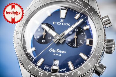 Edox SkyDiver Chronograph Quarz 10116-3-buidn Limited Edition 1000pcs ( + Ersatzarmband )