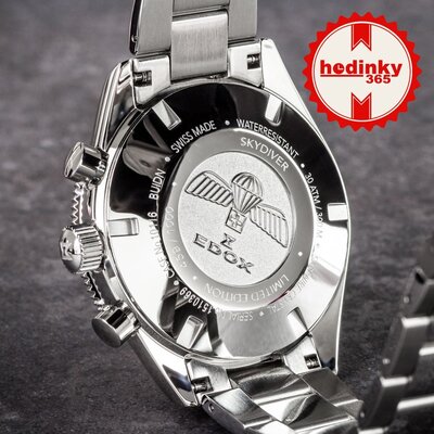 Edox SkyDiver Chronograph Quarz 10116-3-buidn Limited Edition 1000pcs ( + Ersatzarmband )