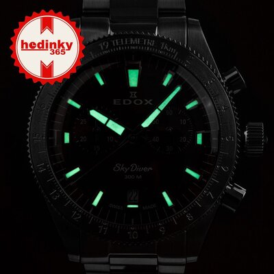 Edox SkyDiver Chronograph Quarz 10116-3-buidn Limited Edition 1000pcs ( + Ersatzarmband )