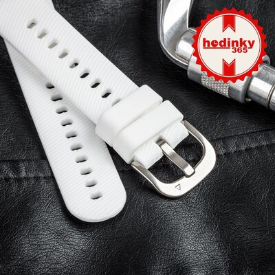Silikon-Uhrenarmband Ricardo 18mm (für Garmin Venu 2S, Vívoactive 4S, Forerunner 265S, Venu 3S u.a.), weiß V1, Quick Release