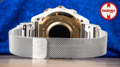 Edelstahlarmband Ricardo 20mm (für Garmin Fenix 8/7S/6S (43mm), u.a.), silber, Milanaise-Uhrenarmband, QuickFit