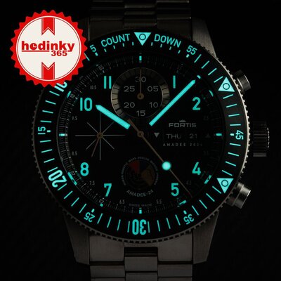 Fortis Novonaut N-42 Automatic Chronograph Amadee-24 F2040016 Limited Edition 100 Stück (+ Ersatzband)